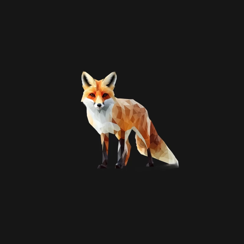 fox geometric illustration wildlife art digital art animal Desk Mat