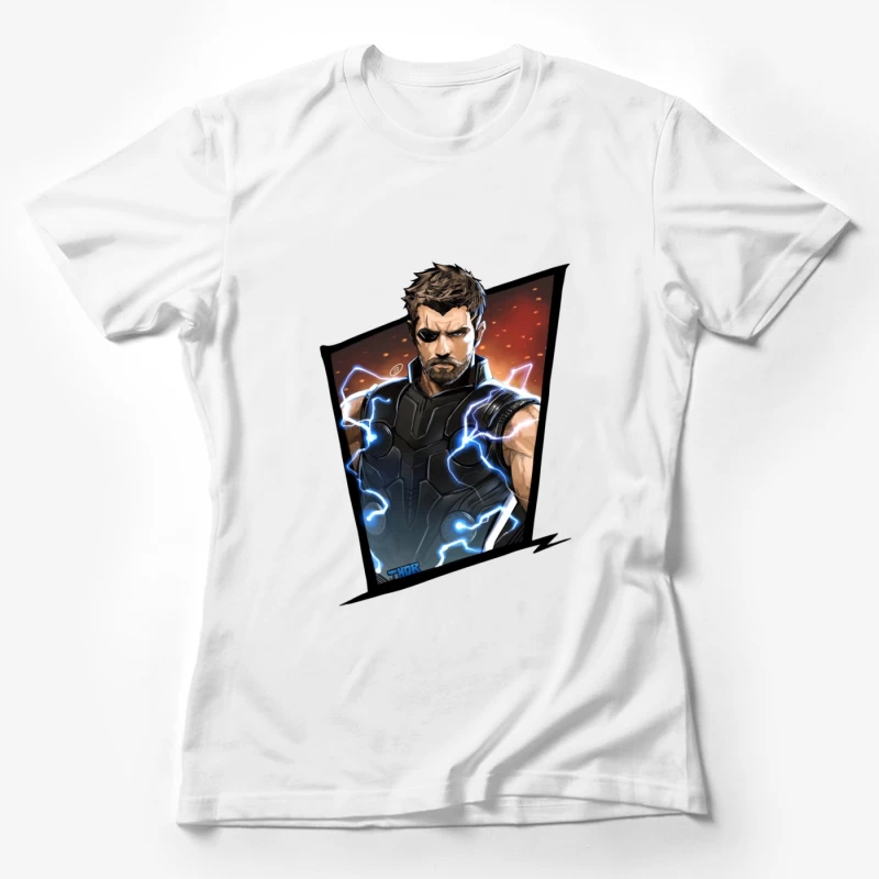 Superhero Character with Lightning Effects Female T-Shirt