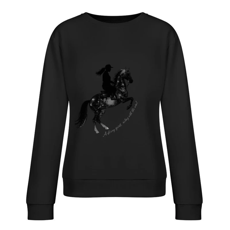 Horse rider with quotes ahillouette Female Pullover Sweatshirt