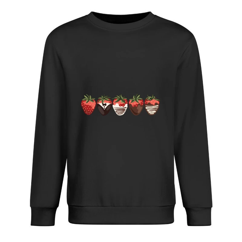 Erdbeeren mit Schokoladenüberzug Herren Pullover Sweatshirt