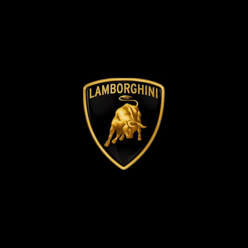 Lamborghini Luxury Automotive Brand Logo with Golden Bull Emblem Desk Mat