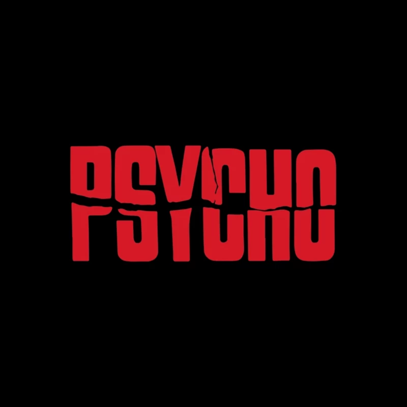 Red Typography Logo of Classic Horror Film "Psycho" Desk Mat