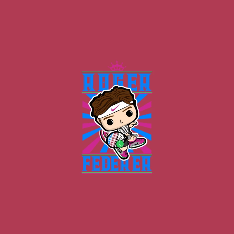 Roger Federer Cartoon Character Desk Mat