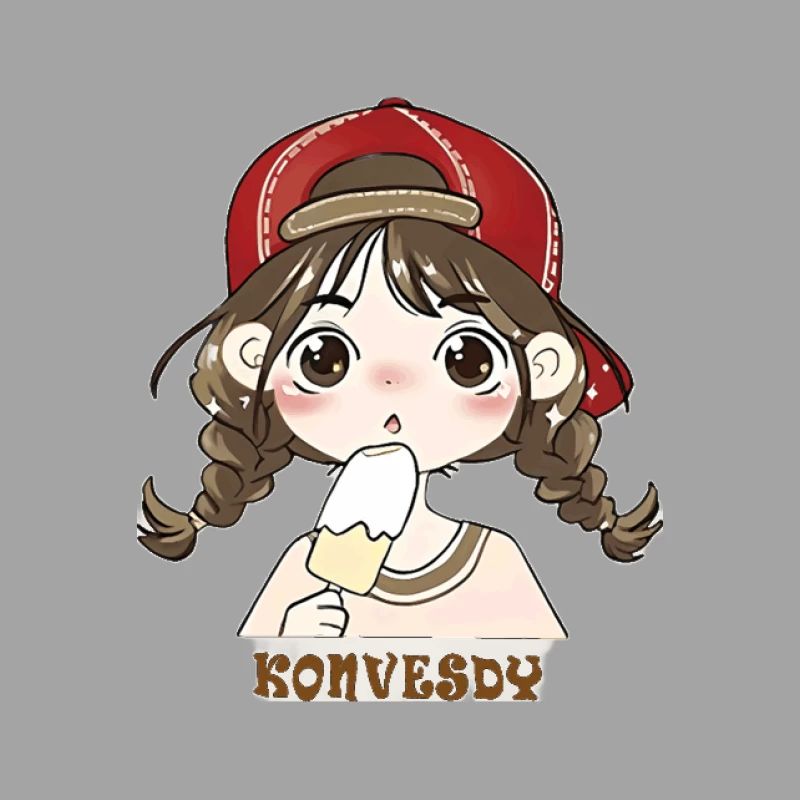 Mädchen mit Eis in roter Mütze Herren T-Shirt