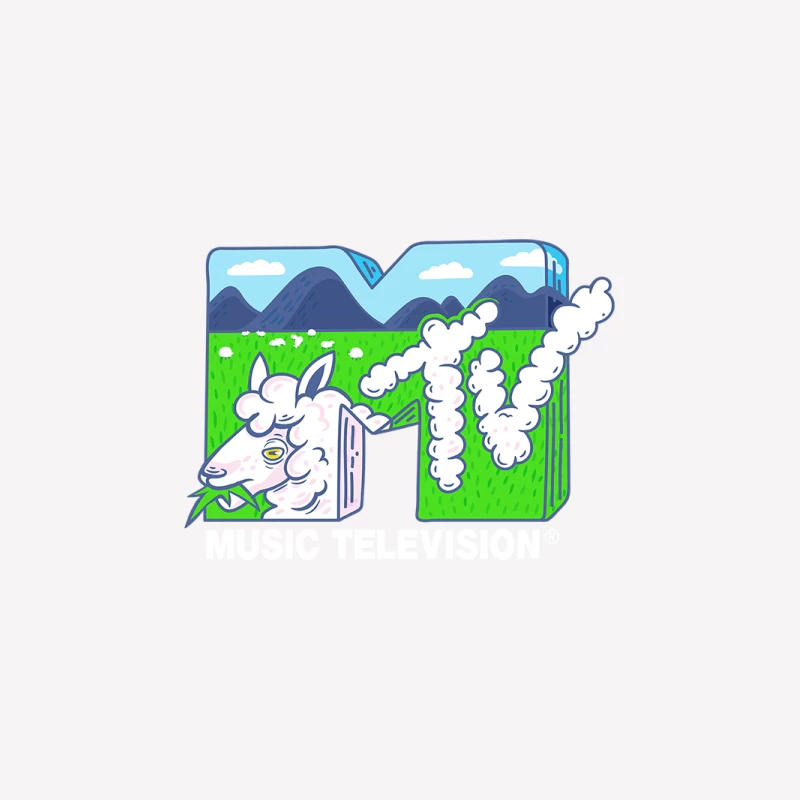 Kreatives MTV-Logo mit Landschaft Herren T-Shirt