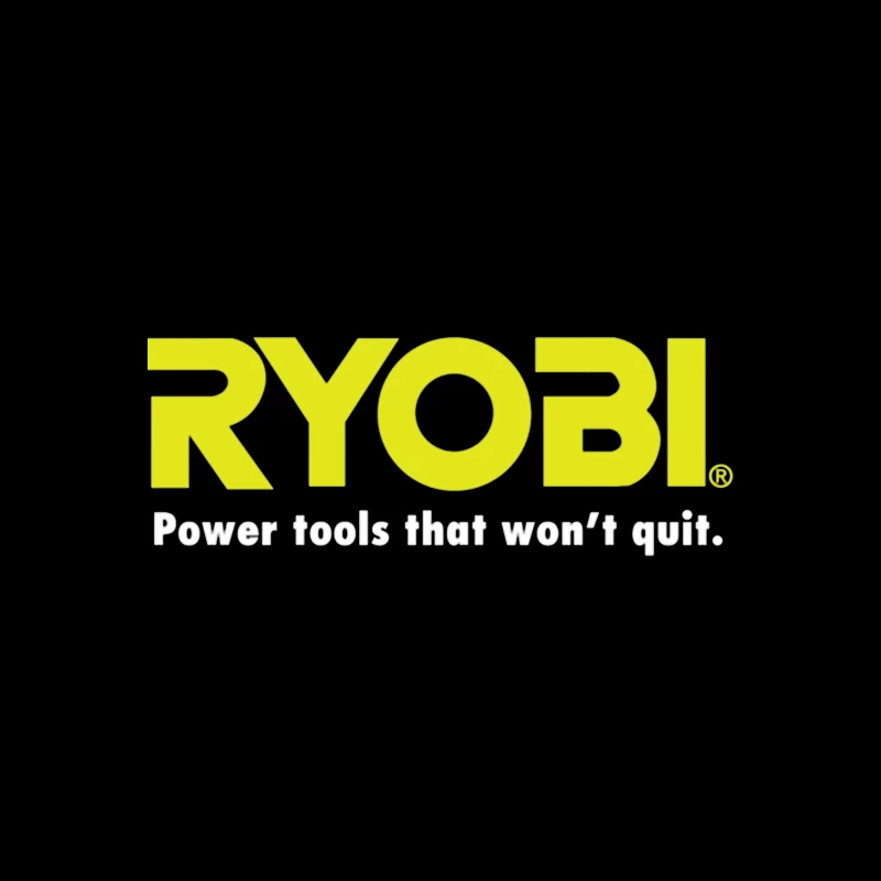 Ryobi Power Tools Corporate Logo with Slogan Tapestry