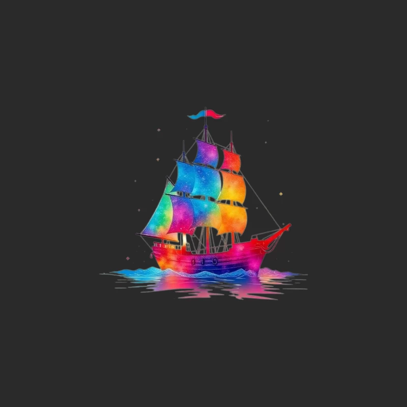 Colorful Sailing Ship Baseball Cap