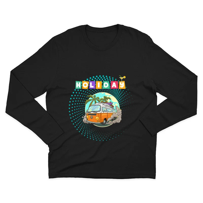 Tropical Holiday Camper Van with Palm Trees Male Long Sleeve T-Shirt