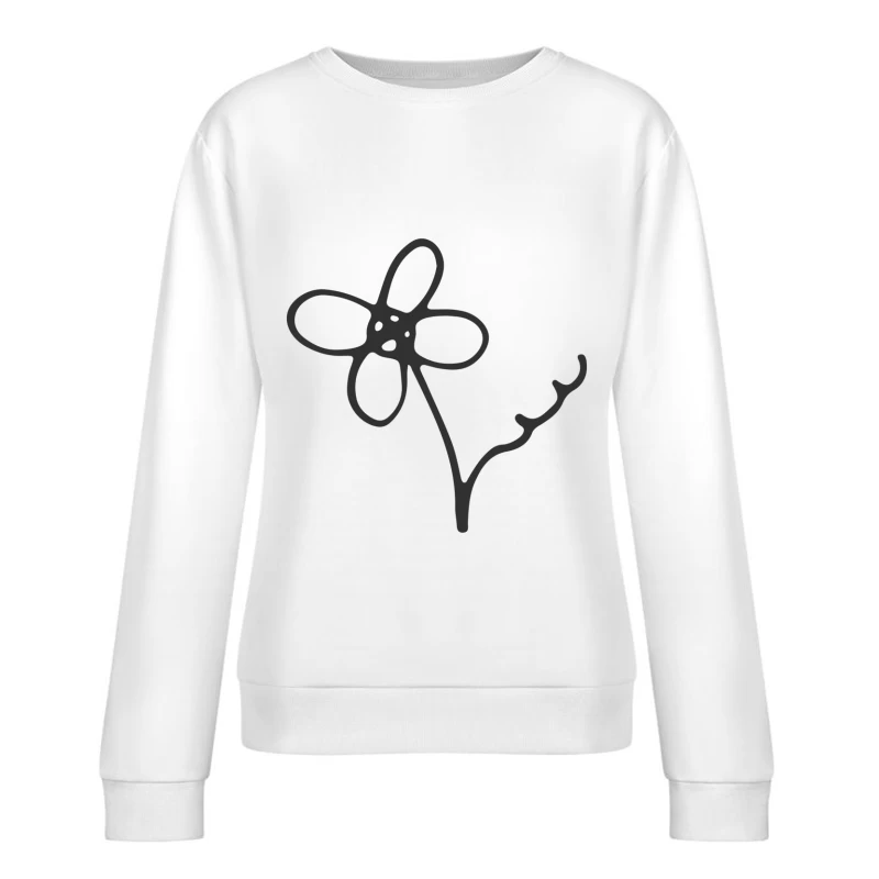 Dessin simple de fleur Femme Sweat-shirt à enfiler