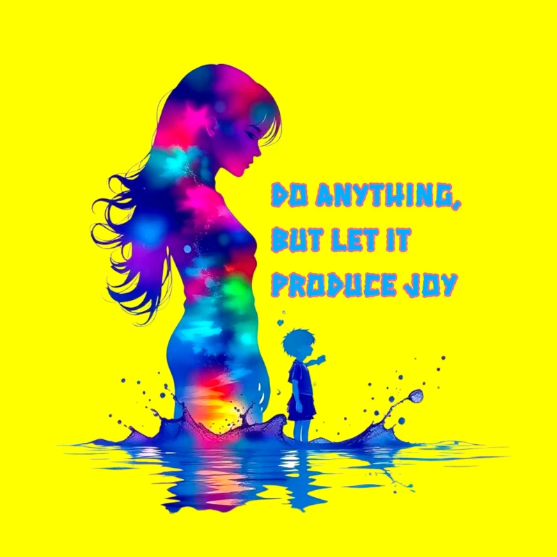 Colorful Silhouette of Joy Throw Pillow