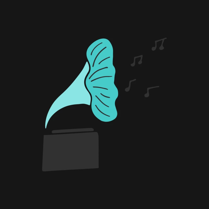 Gramophone vintage avec notes musicales Femme T-Shirt