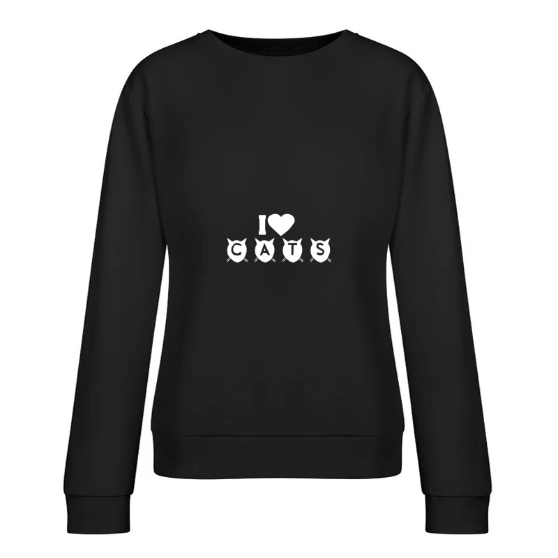 J'adore les chats avec motif de cœur Femme Sweat-shirt à enfiler