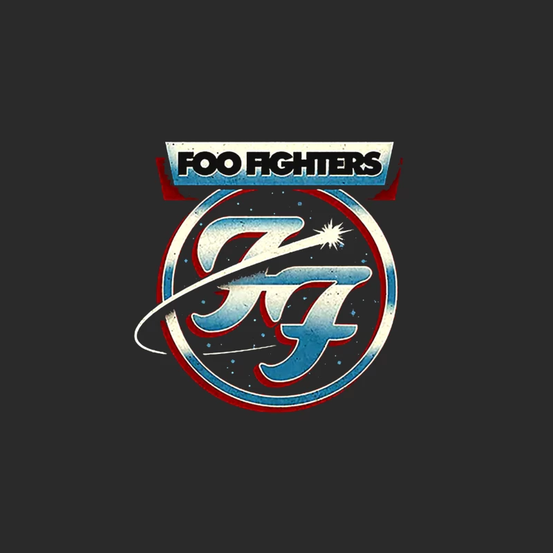 Foo Fighters Classic Circular Band Logo in Red and Blue Baseball Cap