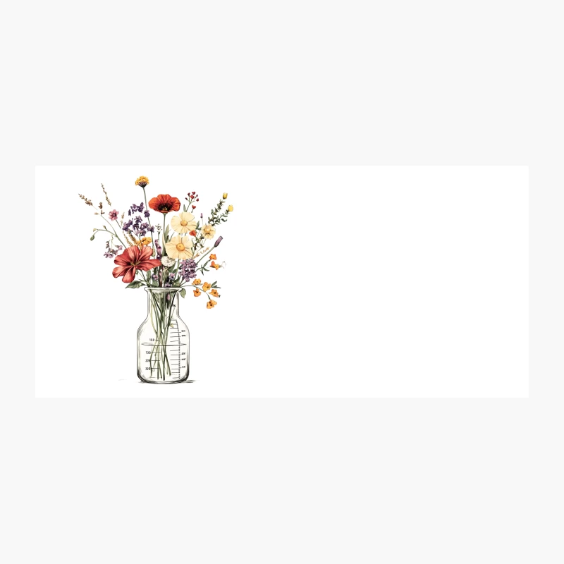 Vintage-Style Wildflower Arrangement in Measuring Glass Vase Coffee Mug