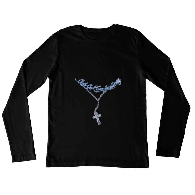 Chapelet avec croix et phrase Femme Manches Longues T-Shirt