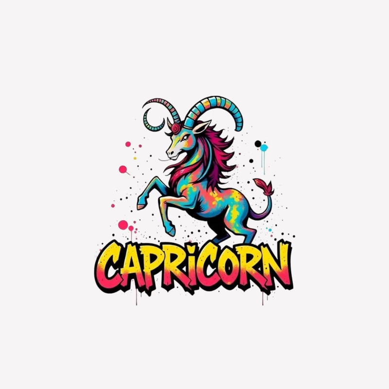 Vibrant Capricorn Zodiac Art Male T-Shirt