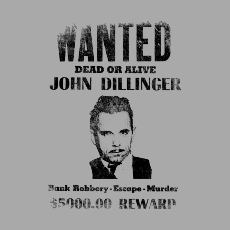 Wanted Poster John Dillinger, distressed Male Pullover Hoodie