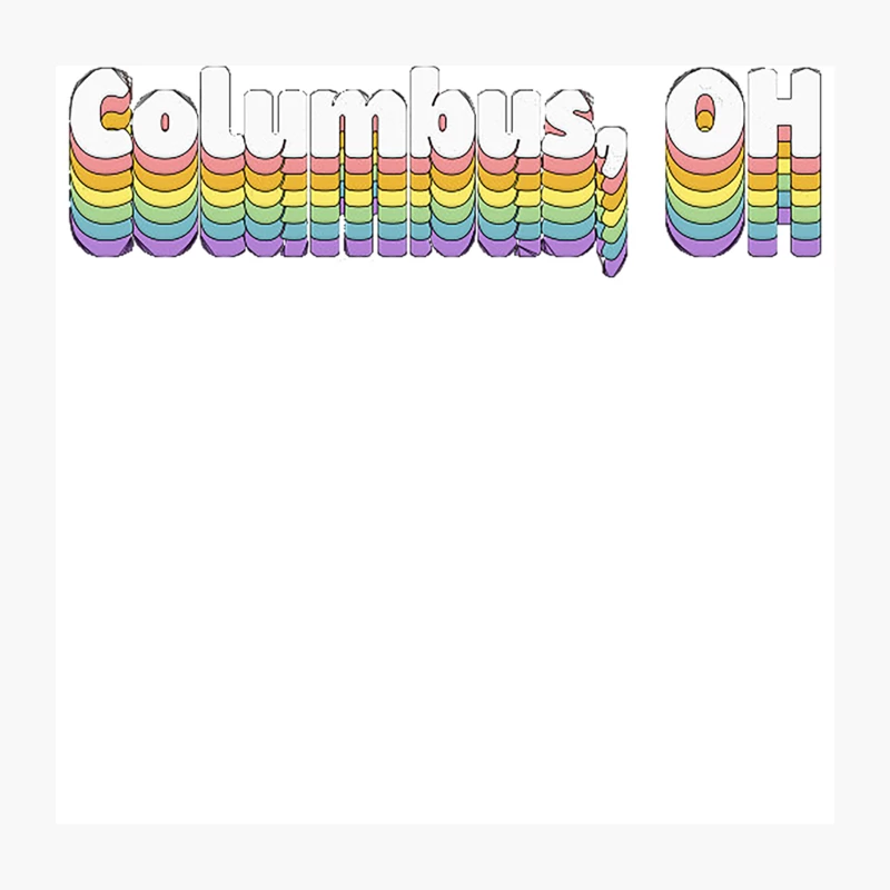 Columbus, OH  Retro Typography Design Throw Pillow