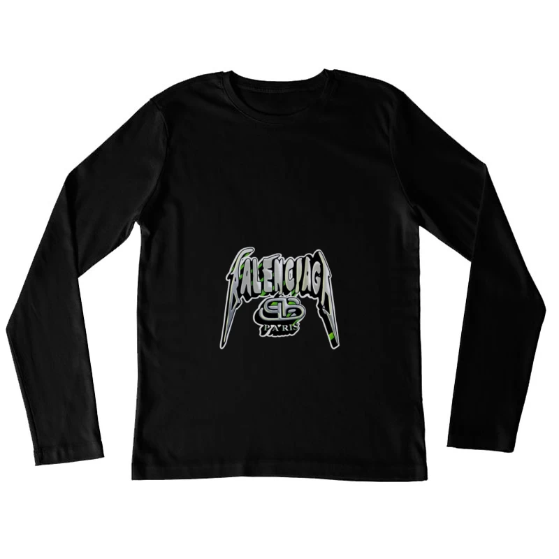 Design de logo métal de Balenciaga Femme Manches Longues T-Shirt