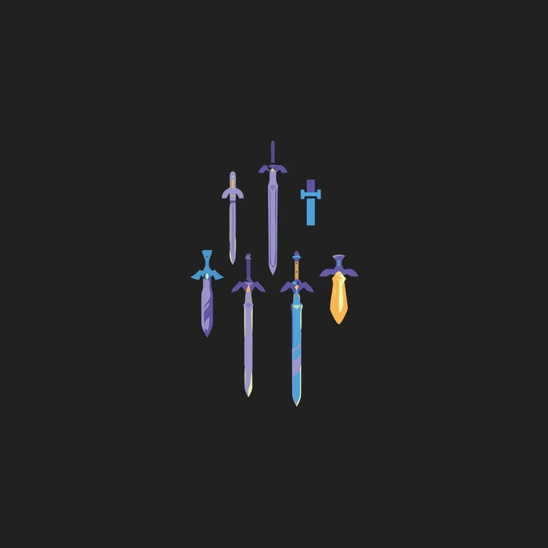 Colorful Fantasy Sword Illustrations for Game Assets Bucket Hat