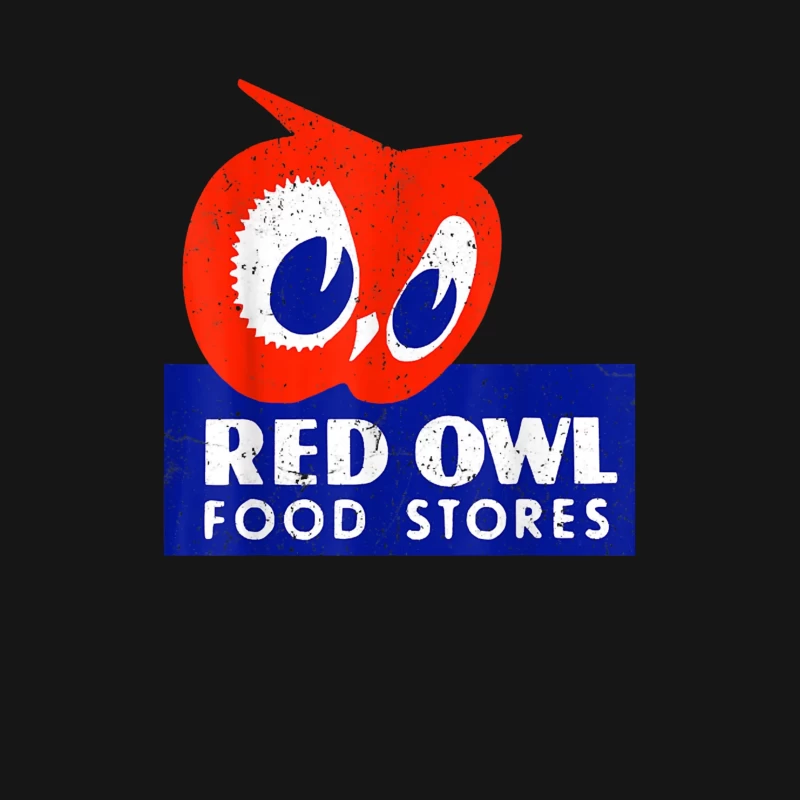 Vintage Red Owl Food Stores Logo Design Male T-Shirt