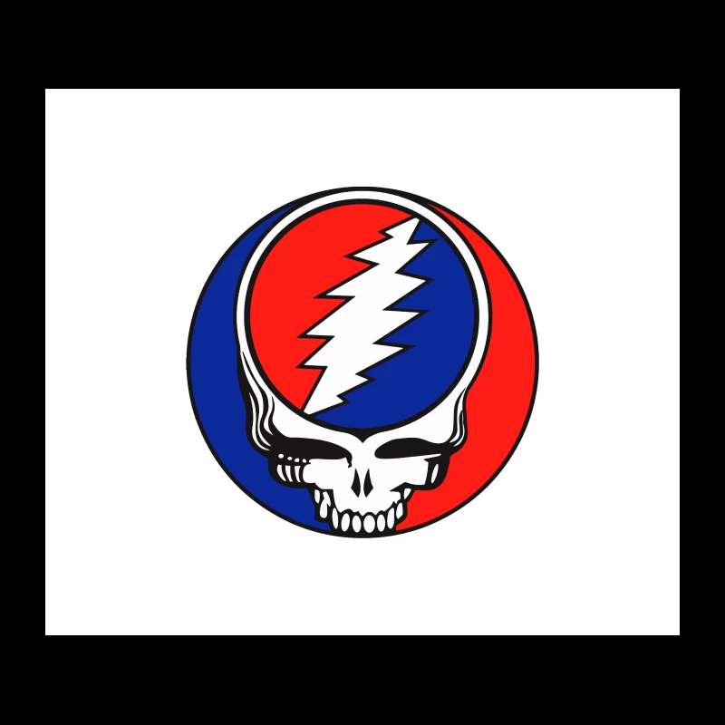 Grateful Dead Classic Skull and Lightning Bolt Logo Design Tapestry