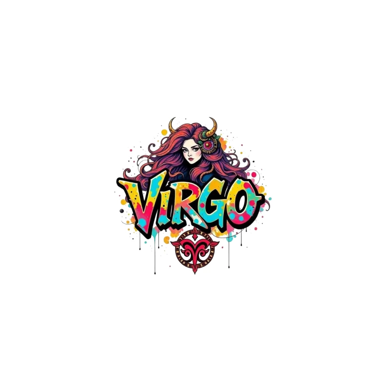 Colorful Virgo Zodiac Art Desk Mat