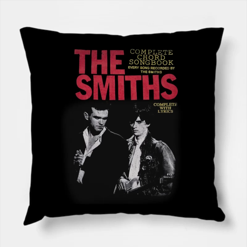 The Smiths Complete Chord Songbook with Lyrics - Vintage Band Photo Cover Throw Pillow