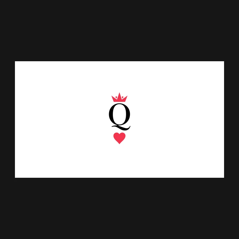 Queen of Hearts: Minimalist Playing Card Design Desk Mat