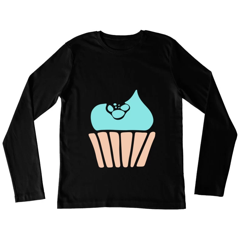 Cupcake Pattes de Chat Femme Manches Longues T-Shirt