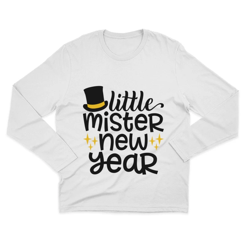 Petit Monsieur Nouvel An avec Chapeau Homme Manches Longues T-Shirt