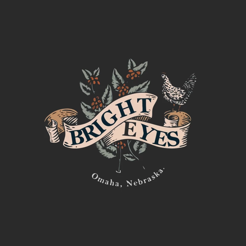 Bright Eyes Vintage Botanical Banner Design from Omaha Baseball Cap