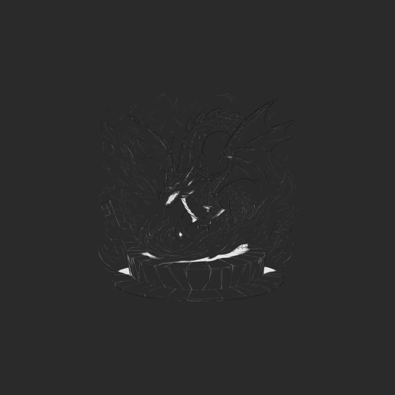 Mighty Dragon Ascending Amidst Flames Baseball Cap