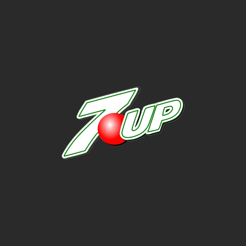 7up Soda Brand Logo with Green Text and Red Circle Baseball Cap