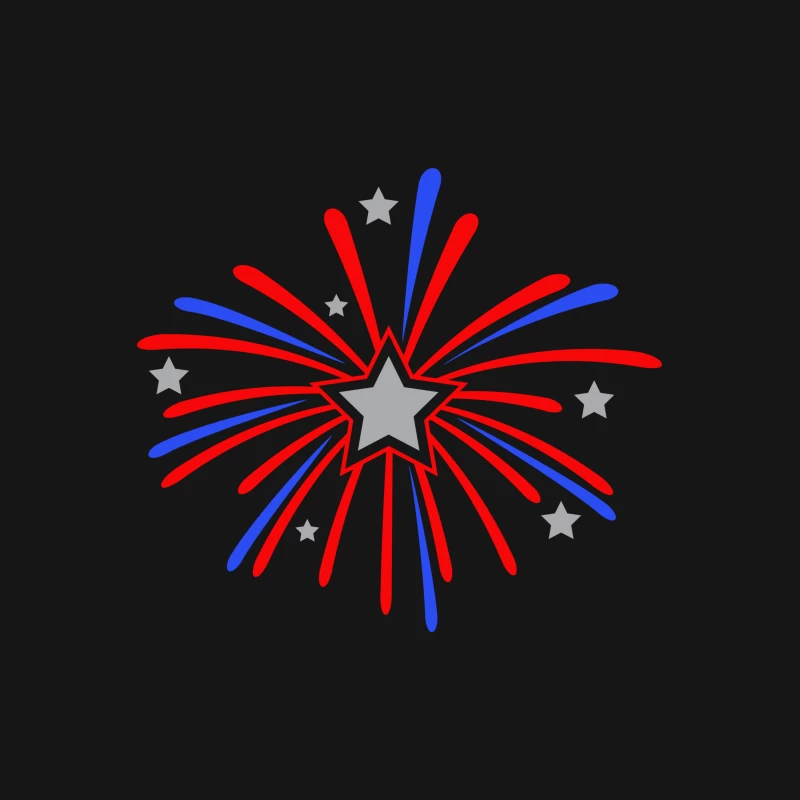 Fête nationale avec feux d'artifice en étoile Femme T-Shirt