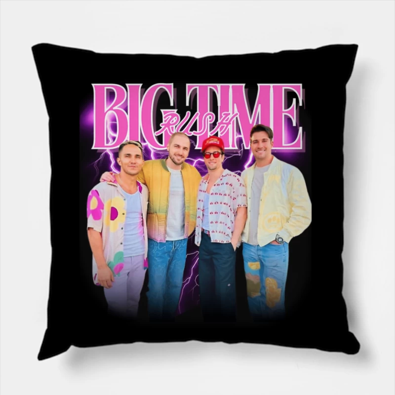 Big Time Rush Boy Band Members in Casual Modern Fashion Throw Pillow