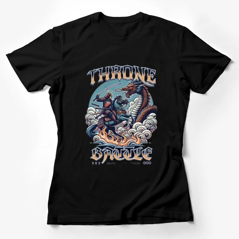Samurai auf Pferd gegen Drachen im Kampf Damen T-Shirt