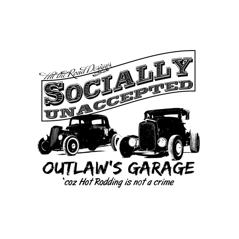 Socially Unaccepted Hot Rod Garage Vintage Design Tapestry