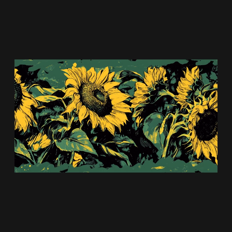 Vibrant Sunflower Painting: A Floral Masterpiece Desk Mat