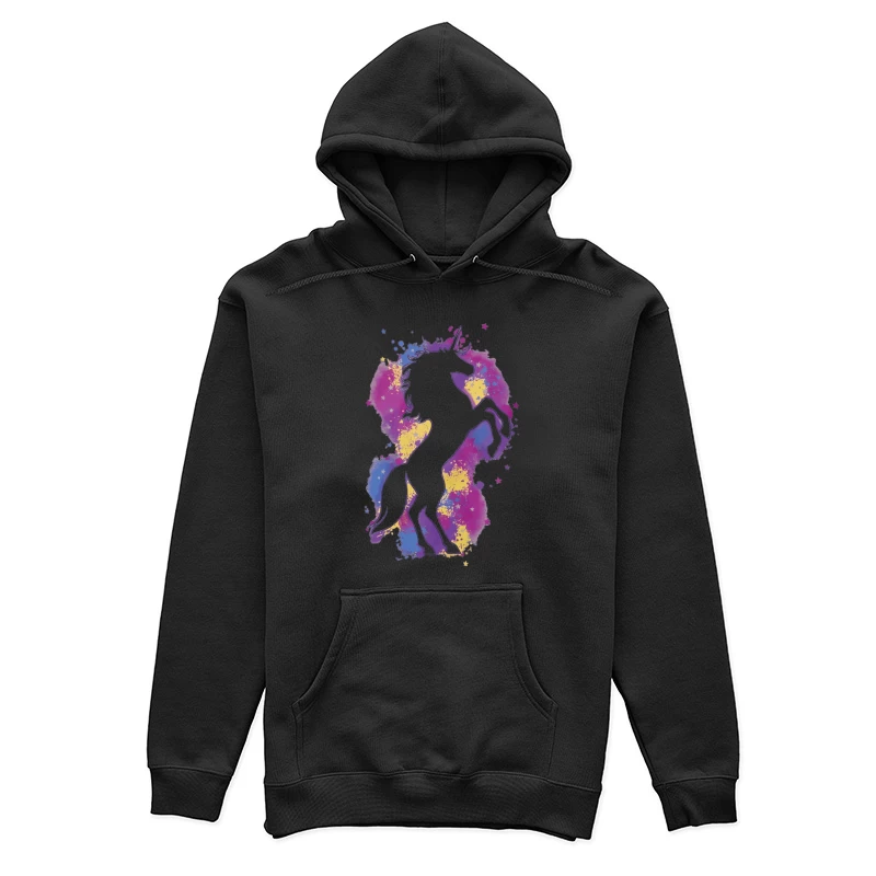 Bunter Einhorn-Silhouette Damen Pullover Hoodie