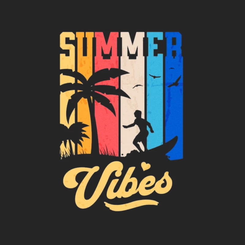 Sommer Vibes mit Palmen und Surfer Herren Pullover Sweatshirt