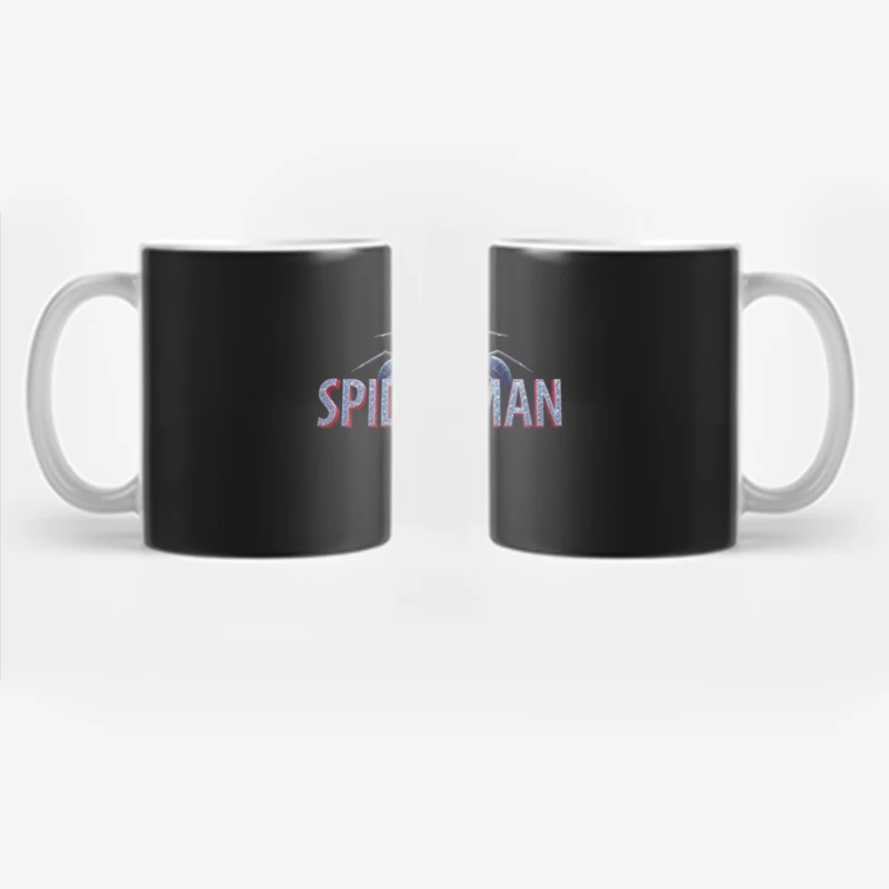 Spider-Man Black Suit Logo with Classic Text Design Coffee Mug