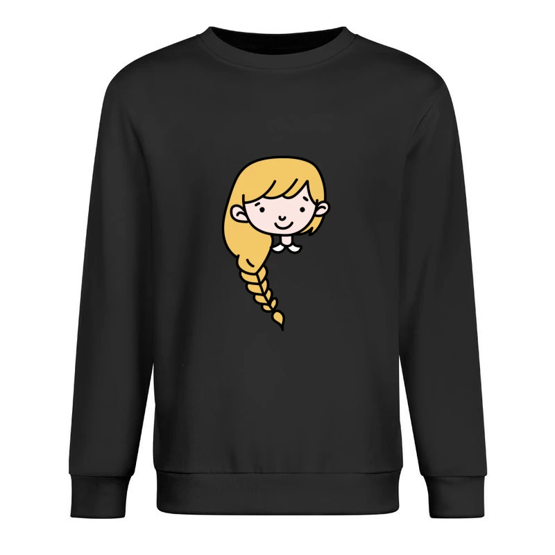 Dessin de fille avec tresse Homme Sweat-shirt à enfiler