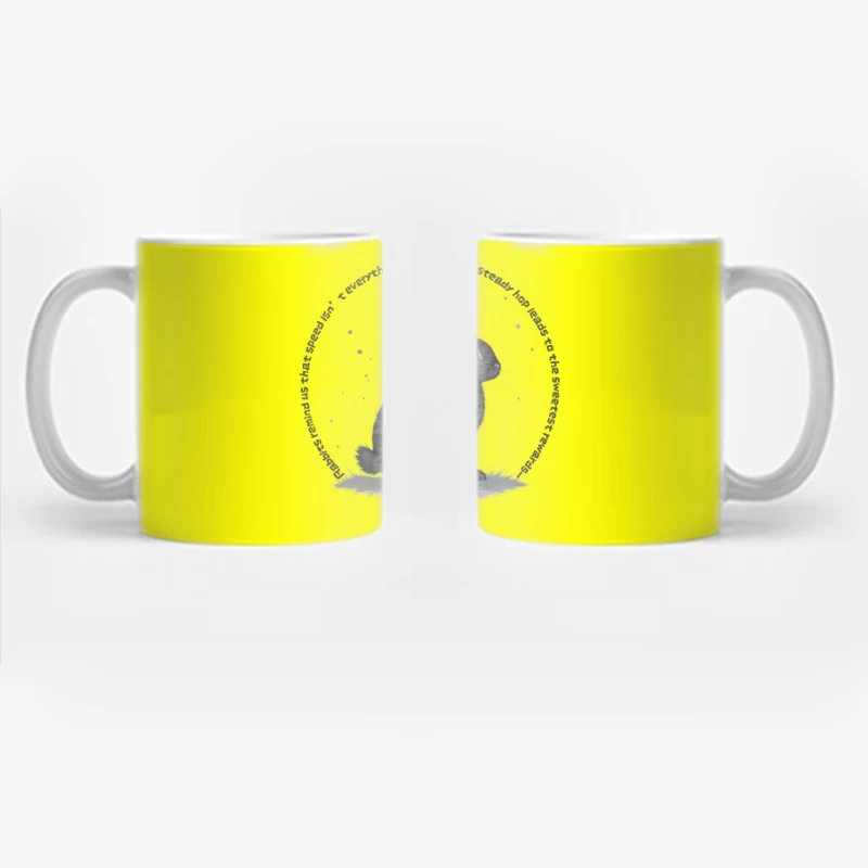 Geometric Rabbit with Circular Inspirational Message Coffee Mug