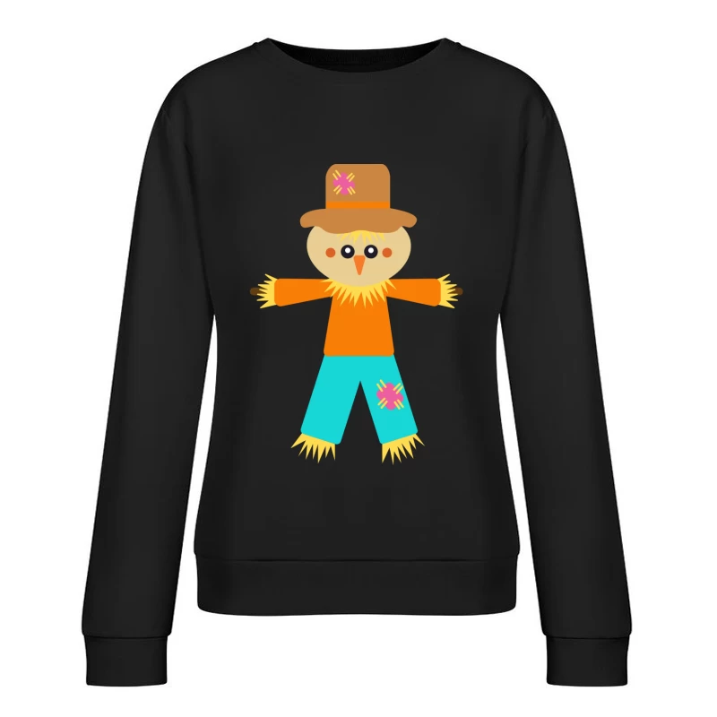 Épouvantail coloré avec chapeau Femme Sweat-shirt à enfiler
