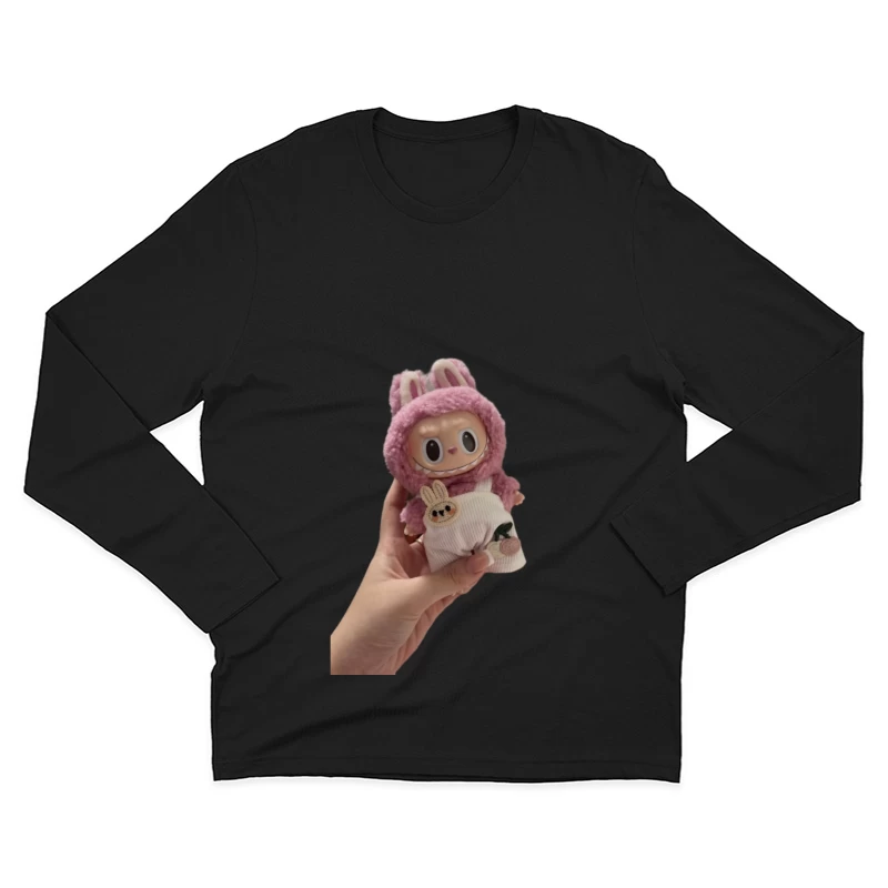 Niedliche Puppe im rosa Hasenkostüm Herren Langarm T-Shirt
