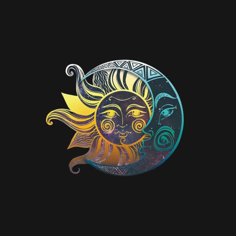 Sonne und Mond Kunst Herren T-Shirt