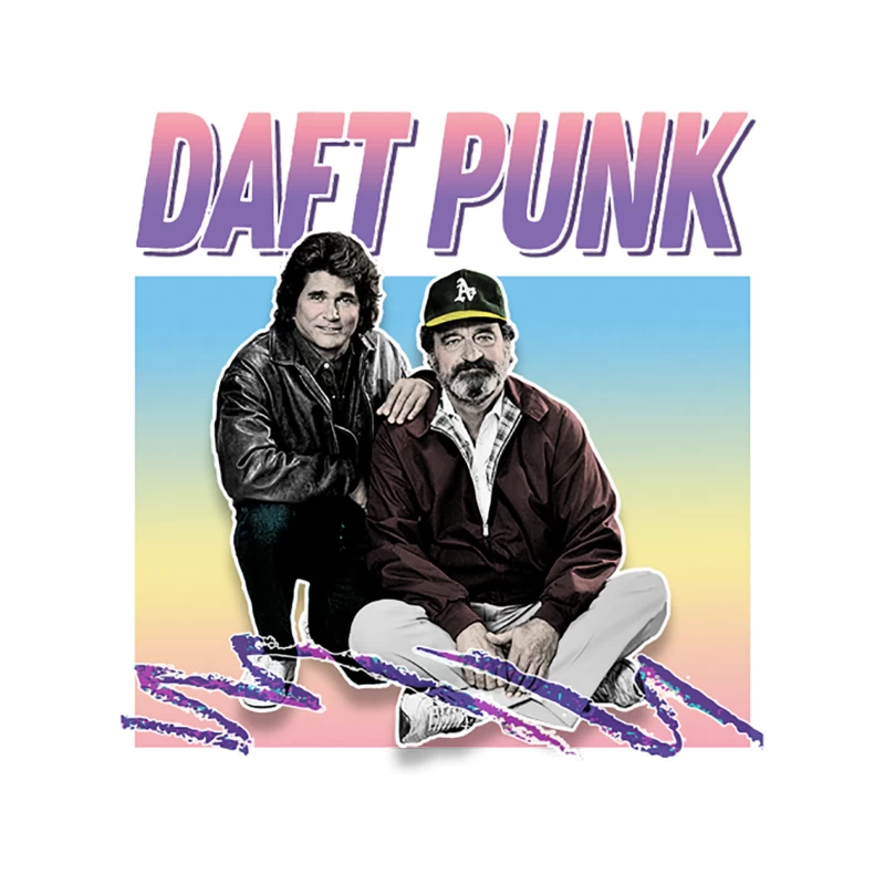 Daft Punk  Retro Style Aesthetic Meme Parody Design Tapestry