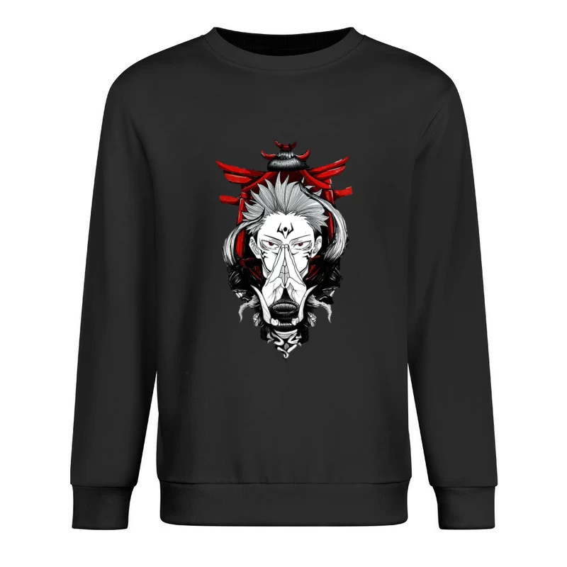 Dämonisches Samurai-Porträt Herren Pullover Sweatshirt