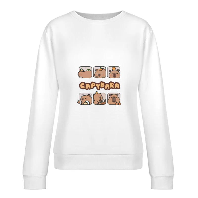Illustrations mignonnes de Capybara Femme Sweat-shirt à enfiler